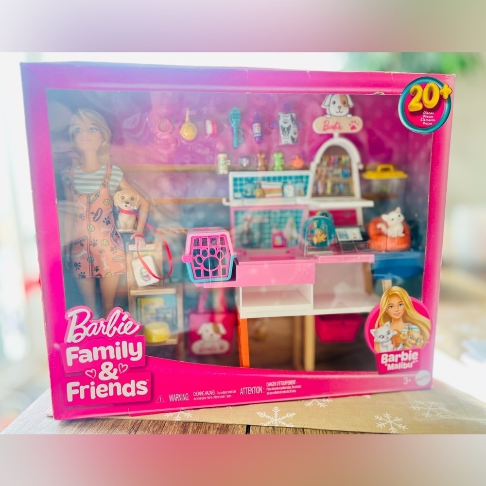 Barbie Doll and Pet Boutique Playset with 4 Pets and Accessories, for 3 to 7 yrs